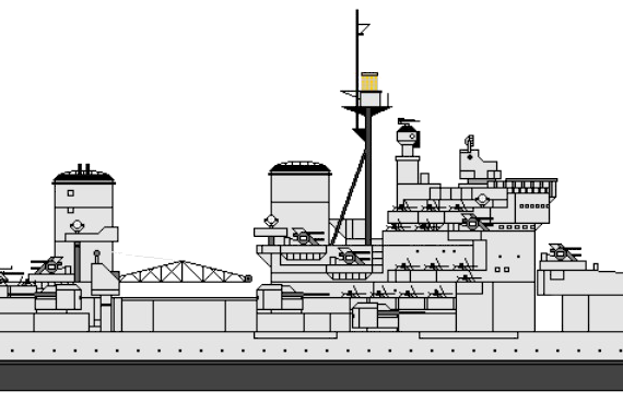 Корабль HMS Anson [Battleship] (1943) - чертежи, габариты, рисунки
